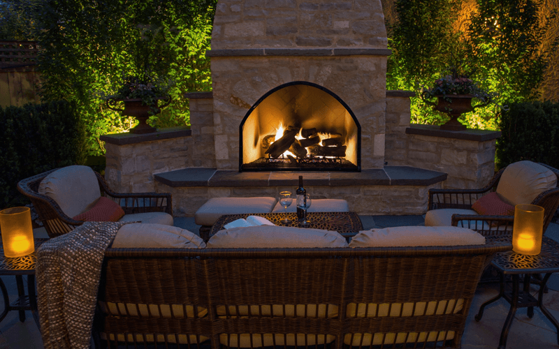 Fireplace at night